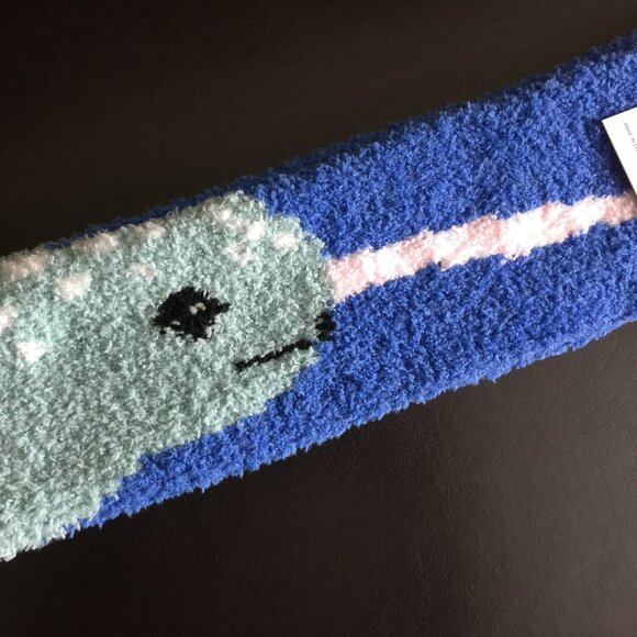 NWT Old Navy Narwhal Soft Chenille Fuzzy Cozy Socks for Women Narwhale Whale - Picture 3 of 4